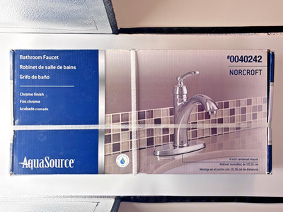 Aquasource chrome bathroom faucet NEw #0040242