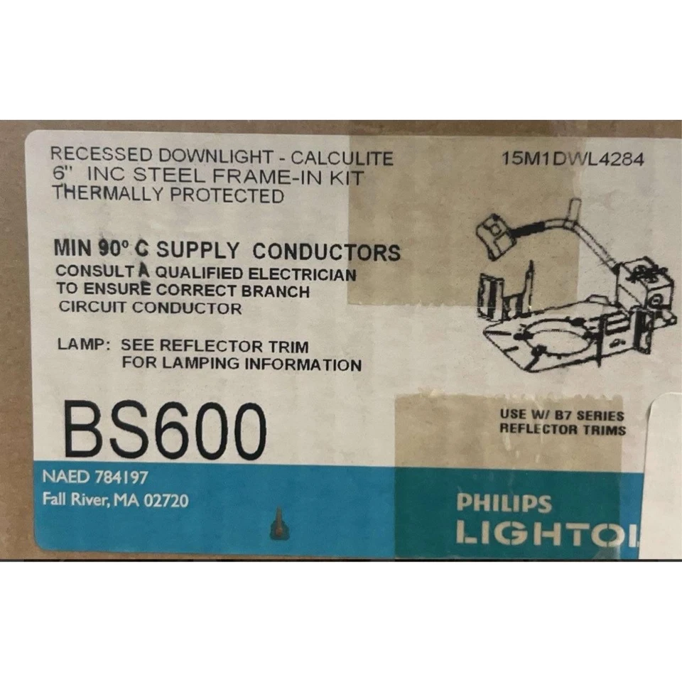 Philips Lightolier 6" Carcasa empotrada BS600 Kit de marco de downlight incandescente Foto 3 de 4