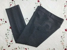 Talbots Womens Pants Size 10 Ponte Knit Pants Gray Multi Plaid Straight Leg