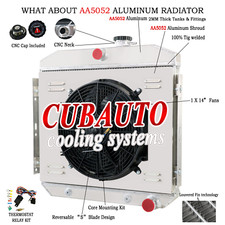 3 Rows Radiator Shroud Fan Kits For 1955-1957 1956 Chevy Bel Air Nomad Usa Stock