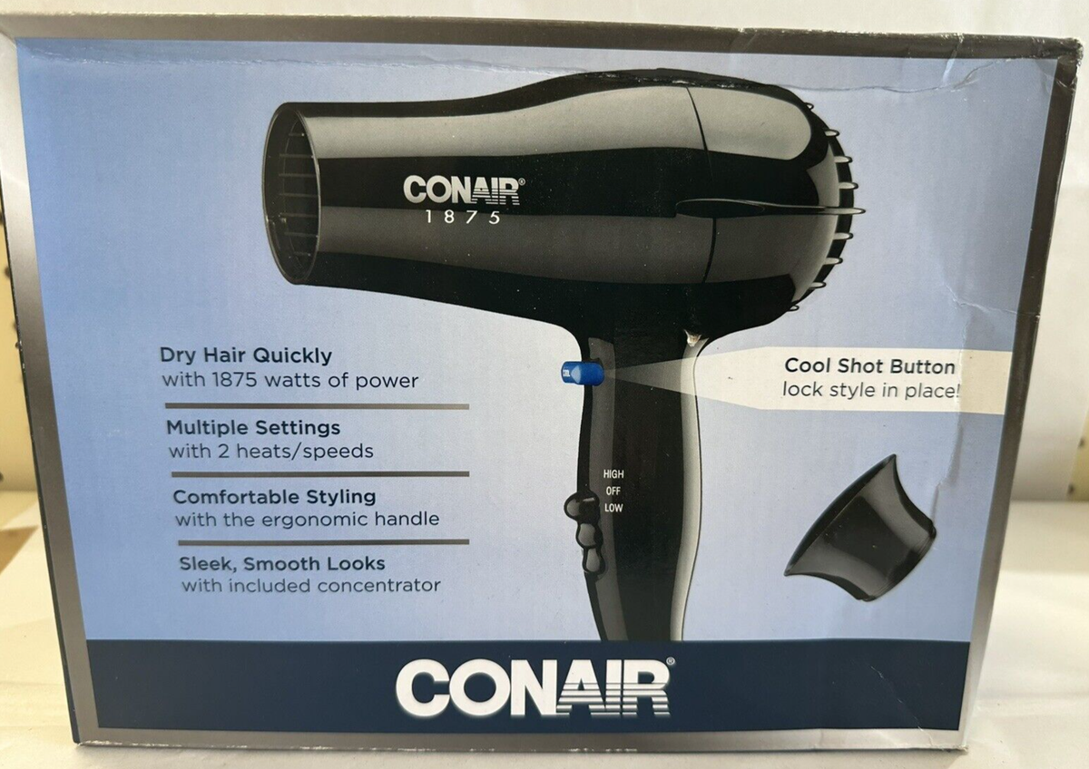 Conair 1875 Watt Smooth & Shine Dryer with 3 Attachments