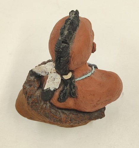 6" Vintage 1980 signierte Skulptur Monfort Original Black Hawk Indianer - Bild 20 von 23
