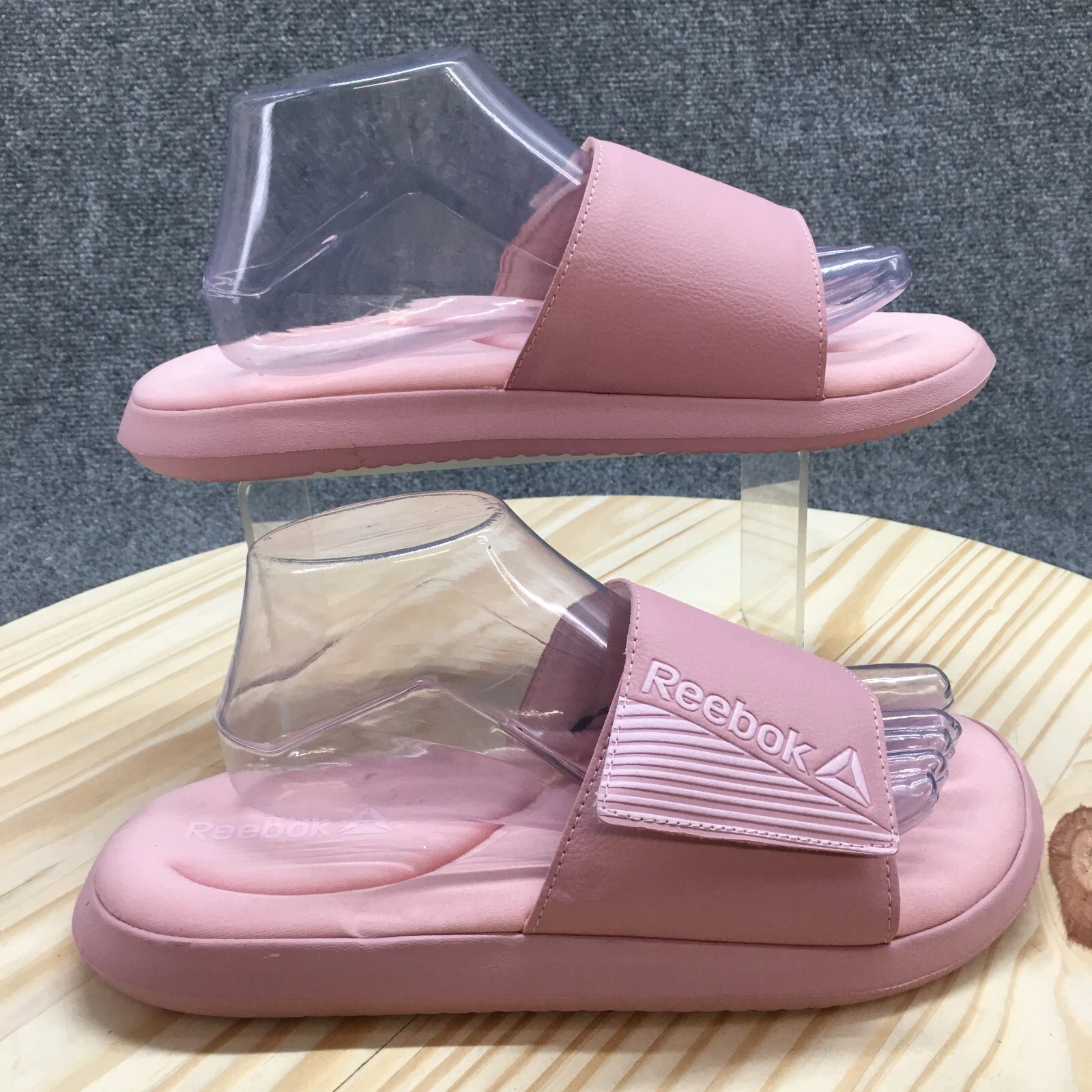 Sandali Reebok donna 10 cinturino regolabile slip on slide rosa ecopelle ballerine