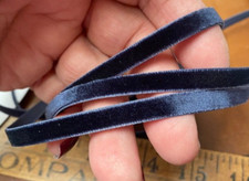 vintage velvet ribbon 1/4" trim navy 3yds made in Switzerland