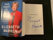 ELIZABETH WARREN SIGNED AUTOGRAPHED THIS IS OUR FIGHT BOOK! RARE 2020 President 