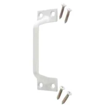 2PK Everbilt 3-7/8 inch White Pull Handle Cabinet Door, Window Repair Type 20392