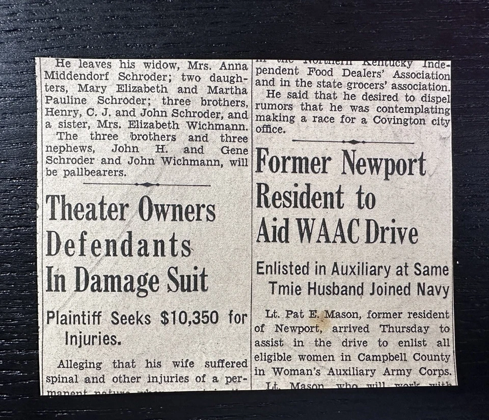 1940s Mermaid Pan American Train Show Newspaper Clipping Covington Kentucky - Image 2 of 3