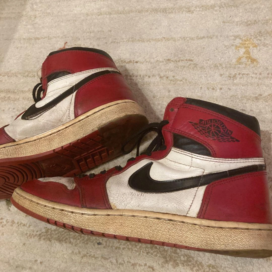 NIKE AIR JORDAN 1 White x Red x Black 1985 Original Chicago Made