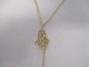 925 STERLING SILVER CHAIN Y DROP NECKLACE w FILIGREE HAMSA ~ SIGN OF PROTECTION 