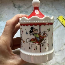 Disney Trinket Box Carousel  w/Lid* 4.5" Ceramic Circus Tent