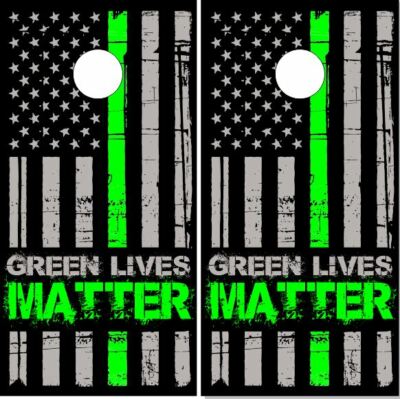 Green Lives Matter Flag Cornhole Wrap Bag Toss Skin Decal Sticker