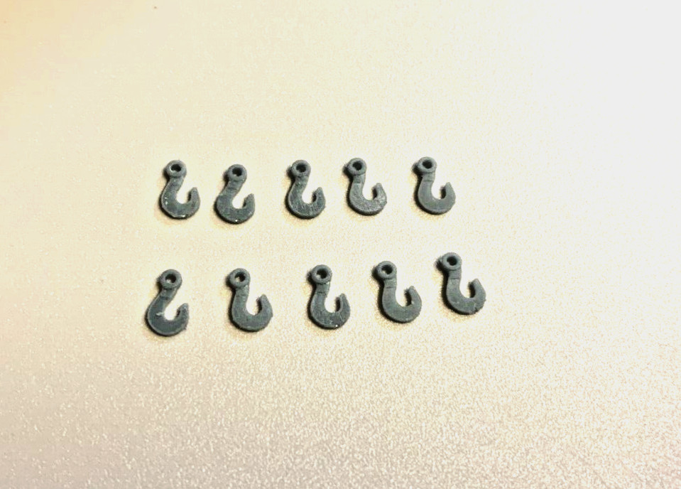 10 Resin Hooks Detail Item For Model Tow Truck Chain 5mm Dioramas 1/24 1/25