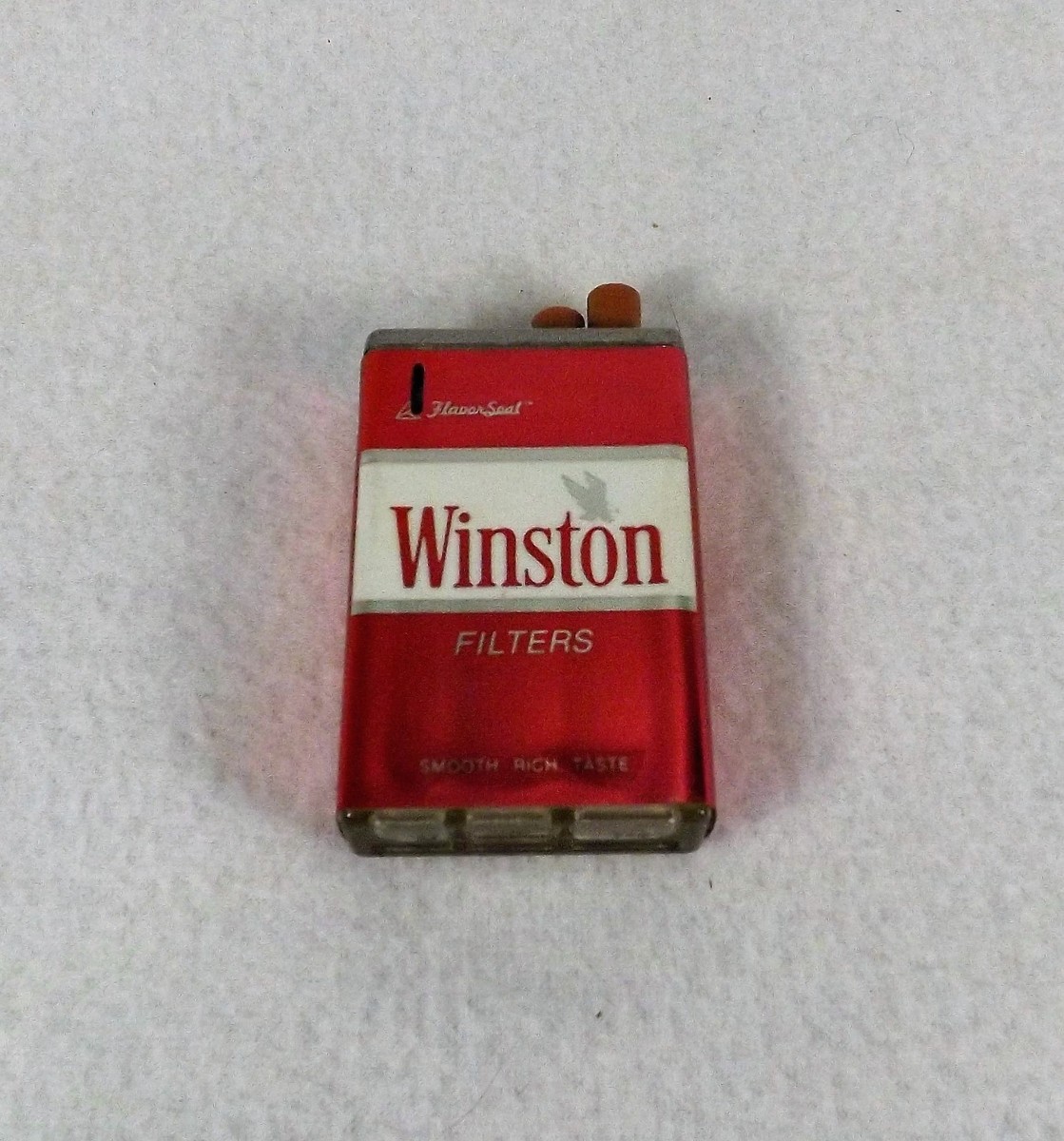 winston filter tipped cigarette lighter Vintage Lighter. 1960 era. With original Box. Not tested. Great Display items Winston Filtered Tipped Cigarettes Crown