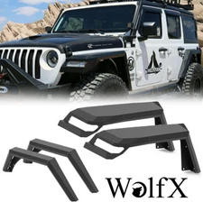 Black Steel Front & Rear Fender Flares Set for 2018-2023 Jeep Wrangler JL 2/4DR