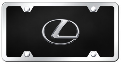 Lexus Chrome Logo on Black Acrylic Kit License Plate Frame Official Licensed