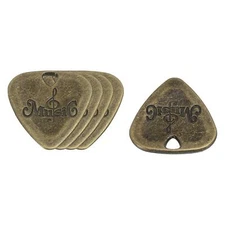 5 Pack Guitar Picks 2mm Thickness Metal Bronze for Guitar