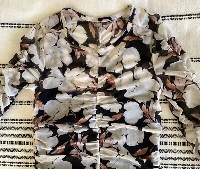 Abercrombie & Fitch Women's Mesh Floral Ruched Dress XS Long Sleeve | eBay Abercrombie & Fitch Women's Mesh Floral Ruched Dress XS Long Sleeve | eBay