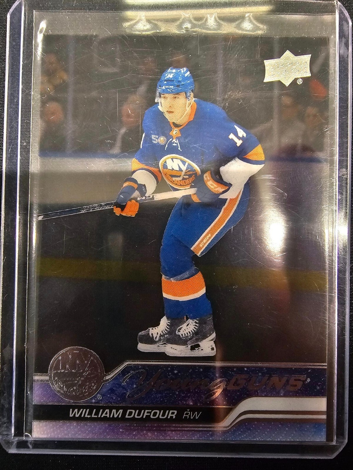 2023-24 Upper Deck Series 1 William Dufour Clear Cut Young Guns Islanders