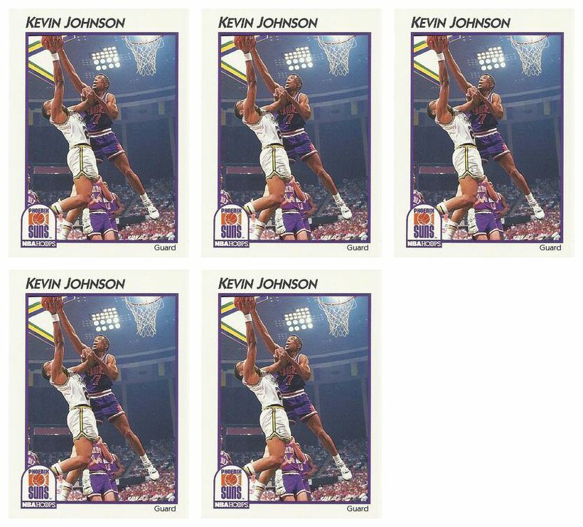 (5) 1991-92 Hoops McDonald's Basketball #33 Kevin Johnson Lot Phoenix Suns