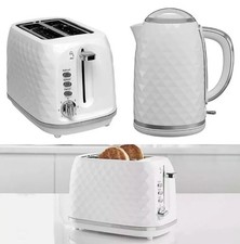 White Diamond Textured Kettle & 2 Slices Toaster Set-BRAND NEW! FREE DELIVERY