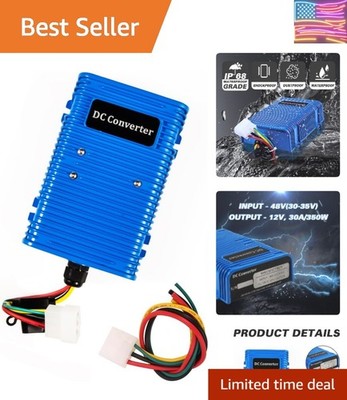 Golf Cart Voltage Reducer DC Converter 36V or 48V to 12V Compatible with E-Z-...