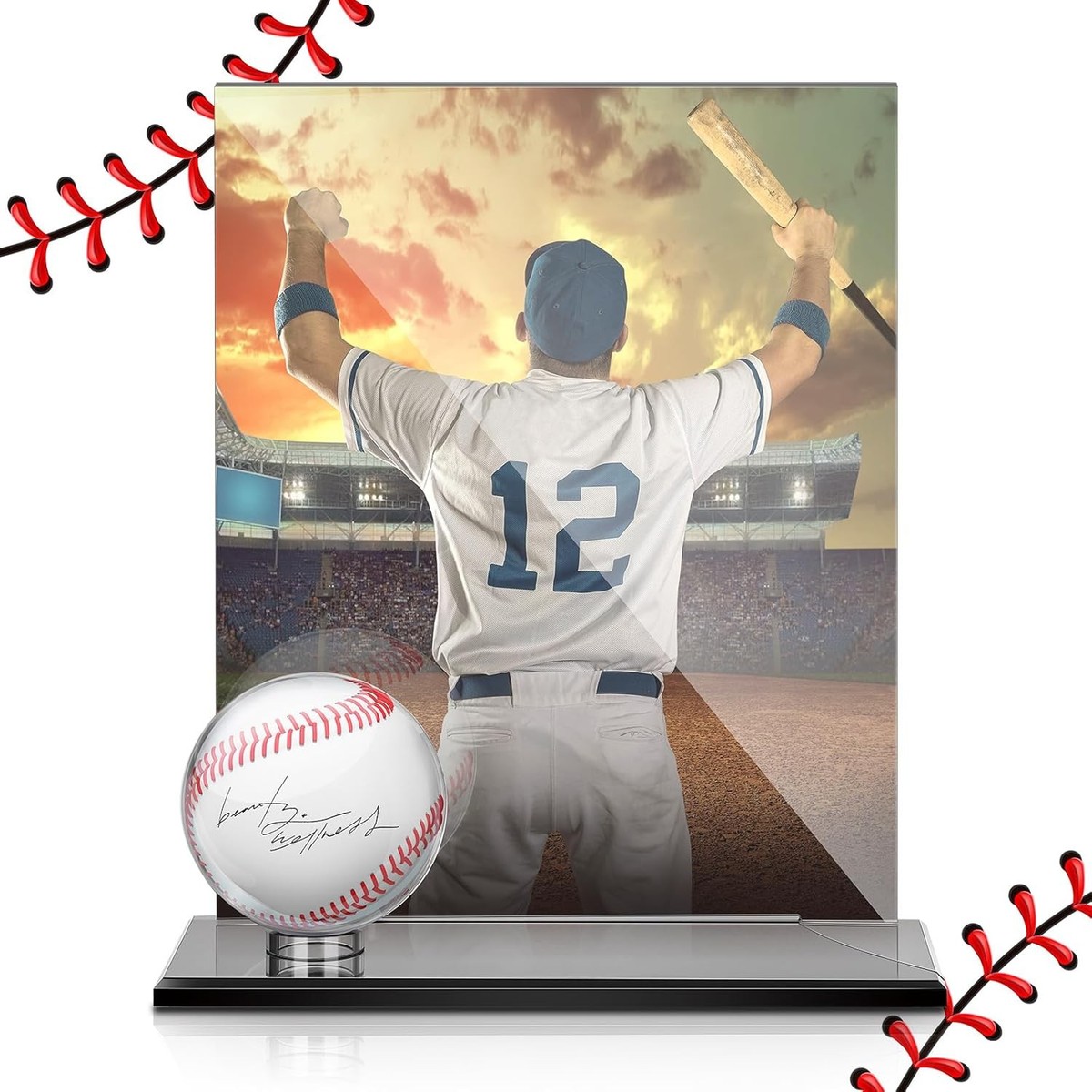 acrylic baseball card display case Trading 9 TCG & Black Sport Frame + 9 Holders boyfriend or other people who ar fond of sports and collecting 50-Card Display Case - Hardwood,