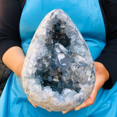 11.85LB Natural Blue Crystal Cave Quartz Crystal Mineral Specimen Reiki Healing