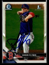 Durbin Feltman signed auto 2018 Bowman Draft #BDC-33 card Boston Red Sox