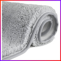 Badematte Rutschfest Mikrofaser Waschbar Wasserabsorbierend 70X120Cm Hellgrau