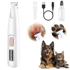 Rechargeable Dog Paw Clippers Cordless Pet Paw Trimmer for Grooming Eyes Ears