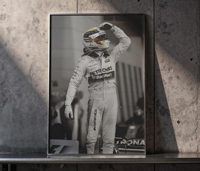 Lewis Hamilton Formula 1 Poster   Minimal F1 Racing Wall Art Decor
