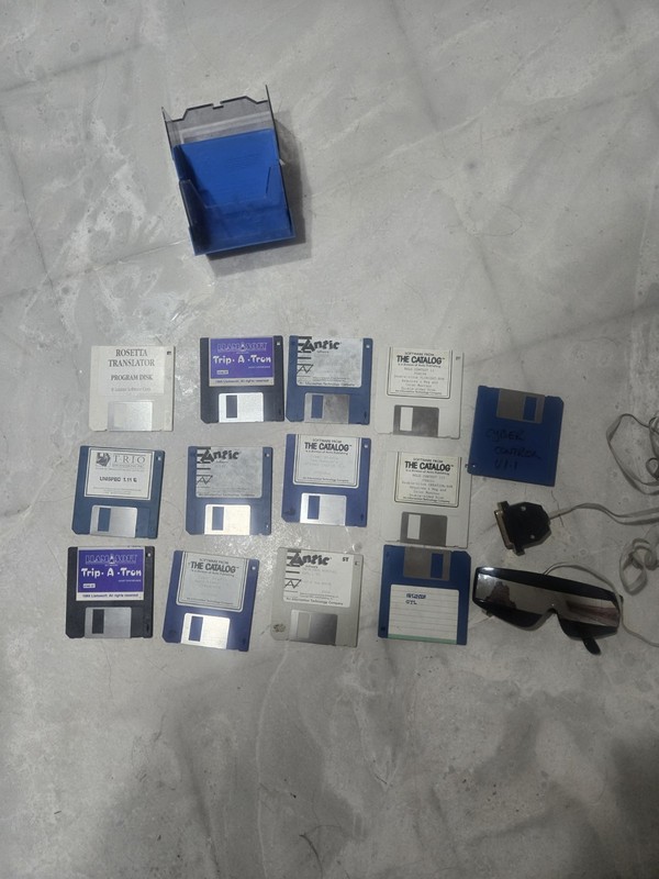 Super Rare Atari ST Software Bundle Llamasoft Cyber Paint CAD-3D 3D Glasses