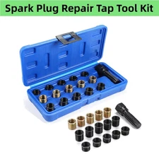 16PCS Thread Reamer Insert Kit Spark Plug Re-thread Repair Tap Tool M14 x 1.25mm