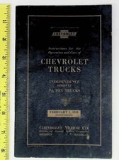 1931 Chevrolet Trucks 1 12 Ton Trucks Instructions Operation And Care Manual