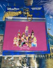 Disney Parks Disney Princess Lanyard Pouch w/ Charm ID Badge Holder   New  