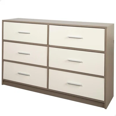 Max Home MehrzweckSchlafzimmerkommode, Grau und Weiß, 6 leichte Stoffschublad... - Bild 1 von 4