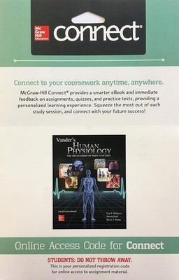 Connect Access Card for Vander's Human Physiology Of Body Function 14th 