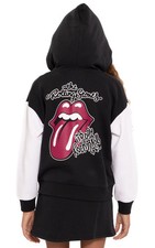 Rolling Stones Girls Graphic Full Zip Hooded Sweatshirt Black Large 10/12
