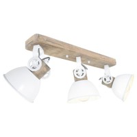 Deckenstrahler Holz Metall Esszimmer L:59 Cm E27 Industrie Deckenlampe Flexibel