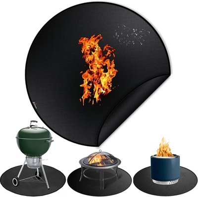 40'' Fire Pit Mat for Solo Stove Bonfire, round Fireproof Firpit Mats under Fire