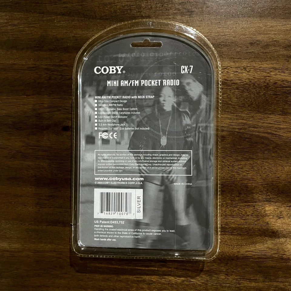Coby CX-7 Mini AM/FM Pocket Radio With Neck Strap & DBBS System - Image 4 of 4