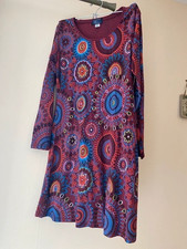 Hippy Red Mandala Hippie Pattern long Dress S/M