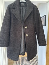 Ladies Black Teddy Bear Coat Size 12