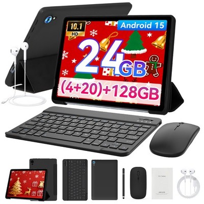 2025 10.1''Android 15 Tablets HD Touchscreen Octa-Core 24+128GB ROM Dual Camera