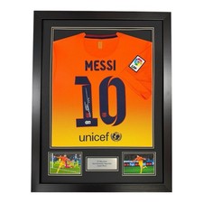 Lionel Messi Signed Shirt Framed BECKETT BARCELONA 12-13 AWAY JERSEY RARE BAS