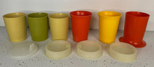 Vintage Tupperware 6 Bell Tumbler Sippy Kids Toddler Cup Lot with Lids
