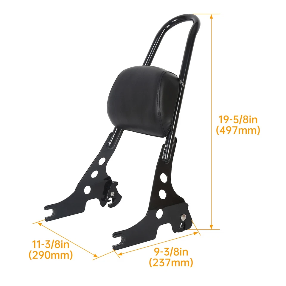 Respaldo barra Sissy para Harley Sportster Iron 883 1200 Forty Eight 2004-2022 Foto 3 de 4