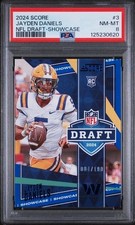 2024 Score - NFL  Draft Jayden Daniels #3 Showcase /100 (RC) PSA-8 Low POP 4