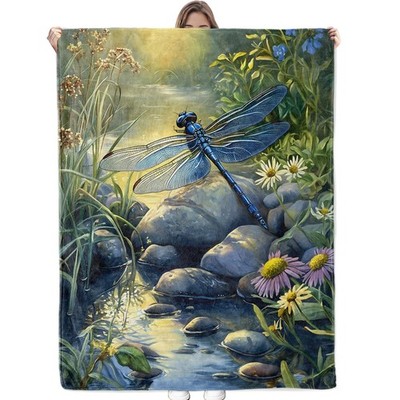 Bidesk Pretty Dragonfly Blanket - Ultra Soft, Cozy, 60x50 Inch,