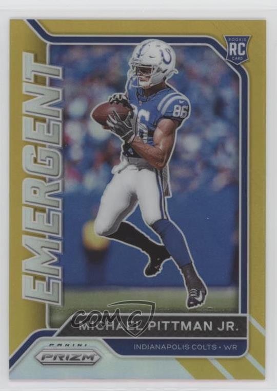 2020 Panini Prizm Emergent Gold 10/10 Michael Pittman Jr #14 Rookie RC 08r6